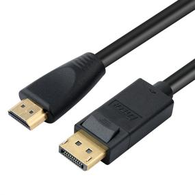 img 4 attached to 🔌 DTECH Кабель DisplayPort в HDMI: 6 футов мужской к мужскому адаптер для монитора, игр, станции док-станции - Видео 1080P 60 Гц с позолоченным разъемом (черный)