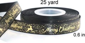 img 2 attached to 🎁 LOOGI Christmas Ribbon: 25 Yards of Satin, Wired, Glitter Ribbons in Wide Gold and Black Grosgrain for Xmas Gift Wrapping