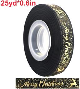 img 3 attached to 🎁 LOOGI Christmas Ribbon: 25 Yards of Satin, Wired, Glitter Ribbons in Wide Gold and Black Grosgrain for Xmas Gift Wrapping