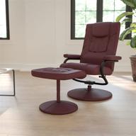 🪑 contemporary burgundy leathersoft recliner and ottoman set by flash furniture with wrapped base логотип