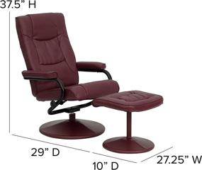 img 1 attached to 🪑 Contemporary Burgundy LeatherSoft Recliner and Ottoman Set by Flash Furniture with Wrapped Base