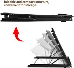 img 2 attached to 🖥️ Настольная подставка для ноутбука с светодиодной подсветкой - многофункциональный держатель для трассировки с 7 угловыми точками, предотвращение скольжения для форматов A4, LB4, L4S и большинства планшетов для трассировки.