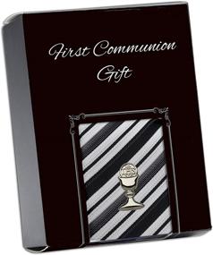 img 3 attached to 👔 Stylish Striped Silver Chalice Communion 45 Inch Boys' Accessories and Neckties: Elevate His Communion Attire