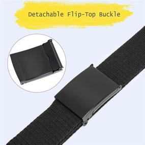 img 1 attached to 👖 Canvas Flip Top Military Buckle Webbing: The Ultimate Men's Belt Accessory