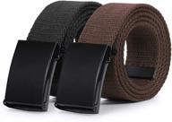 👖 canvas flip top military buckle webbing: the ultimate men's belt accessory logo