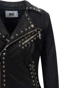 img 1 attached to SX Studded Asymmetric Snakeskin Perfect Women's Clothing and Coats, Jackets & Vests