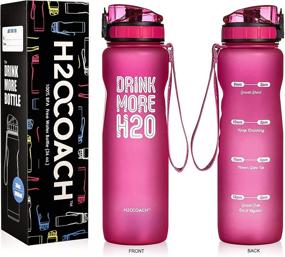 img 4 attached to H2OCOACH Motivational Sports Water Bottle - 36 oz with Time Marker, Reusable, Fruit Infuser Filter - Drink More, 1 Liter