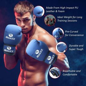 img 3 attached to 🥊 MaxIT Pro Style Boxing Gloves - Odor-Free PU Leather, Unisex Design for MMA, Muay Thai, Sparring, Kickboxing, Punching Bag Training, Fighting Sports