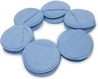 🧽 12 pack of ltwhome blue microfiber wax polish applicator cleaning detailing foam sponge pad with finger pocket for cars part number cwabh logo