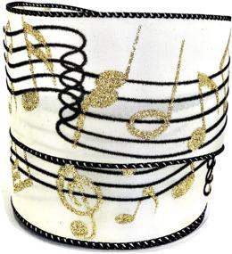 img 1 attached to Music Glitter Linen Ribbon 40 2 5