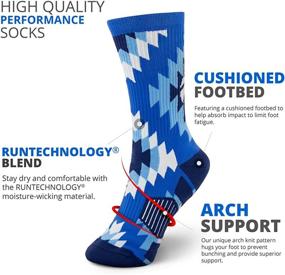 img 2 attached to Basketball Woven Mid Calf Socks Aztec