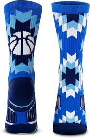 img 4 attached to Basketball Woven Mid Calf Socks Aztec