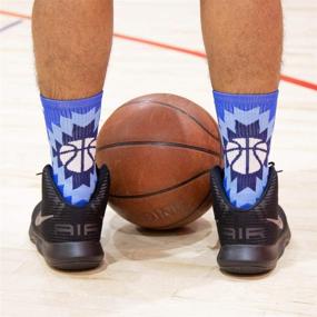 img 1 attached to Basketball Woven Mid Calf Socks Aztec