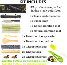 img 3 attached to 🍣 Premium All-In-One Sushi Making Kit: Sushi Bazooka Maker with Bamboo Mats, Chopsticks, Accessories, and DIY Roller Machine