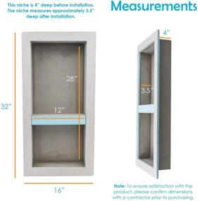 img 3 attached to 🛁 Houseables Shower Niche Storage Shelf, 12x28 Inch, Leak-Proof, Tileable Prefab Organizer for Bathroom, Waterproof XPS Foam Insert, 13"x29" Installation Size, Two Shelves