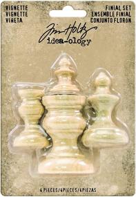 img 1 attached to 🖼️ Tim Holtz Idea-ology Vignette Finial Set - 4 Wooden Pieces in Various Sizes (TH93573)