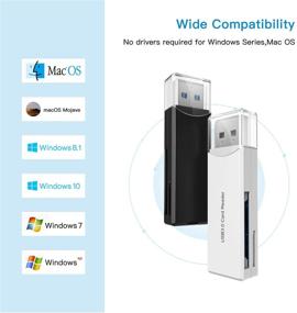 img 1 attached to GIKERSY USB 3.0 SD Card Reader: Dual Slot Memory Card Reader for Windows Mac OS - Supports SD, SDHC, SDXC, Micro SD, Micro SDHC, Micro SDXC, T-Flash Cards - 2 Pack