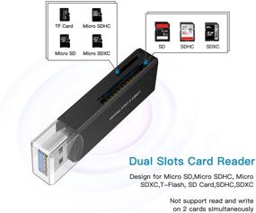 img 2 attached to GIKERSY USB 3.0 SD Card Reader: Dual Slot Memory Card Reader for Windows Mac OS - Supports SD, SDHC, SDXC, Micro SD, Micro SDHC, Micro SDXC, T-Flash Cards - 2 Pack