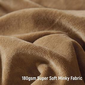 img 2 attached to 🧸 KAWAHOME Teddy Fleece Blanket: Extra Warm, Super Soft Minky Cozy Fluffy Throw Blanket for Baby Girls and Boys - 570GSM, Brown, 50'' X 60''