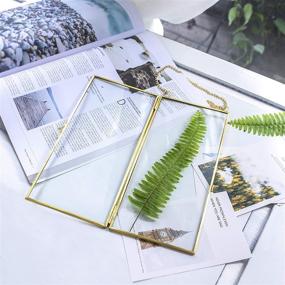 img 1 attached to 📸 Modern Copper Geometric Glass Frame: 4x9 Inches Wall Hanging Display for Photos, Certificates & Plant Specimens - Stylish Home Décor & Unique Gift Idea