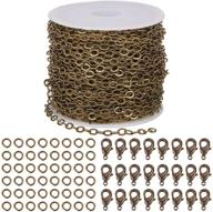 📿 sunnyclue diy 33 feet antique bronze curb cable chain link necklace kit - jewelry making supplies with lobster claw clasps and jump rings logo