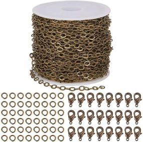 img 4 attached to 📿 SUNNYCLUE DIY 33 Feet Antique Bronze Curb Cable Chain Link Necklace Kit - Jewelry Making Supplies with Lobster Claw Clasps and Jump Rings