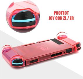 img 1 attached to Red Dockable Case for Nintendo Switch with Tempered Glass Screen Protector, 6 Joy Stick Covers - Fits Perfectly in the Dock Station