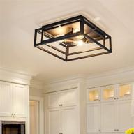 zglaojt black flush mount ceiling light fixture - sleek 3-light industrial metal close to ceiling lights for hallway, bedroom, kitchen, and dining room - farmhouse lighting at its finest логотип