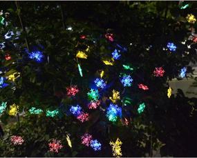 img 1 attached to 🎄 Outdoor Solar Christmas Snowflake Lights - 30.6FT 50 LED Waterproof Multicolor Christmas String Lights for Party, Wedding, Garden Décor