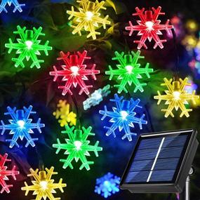 img 4 attached to 🎄 Outdoor Solar Christmas Snowflake Lights - 30.6FT 50 LED Waterproof Multicolor Christmas String Lights for Party, Wedding, Garden Décor