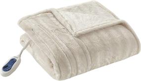 img 4 attached to 🔥 Beautyrest Heated Duke Luxury Faux Fur Heated Throw Ivory: Soft & Cozy 50x70 Long Fur for Bed, Couch or Sofa - Premium and Brushed Finish