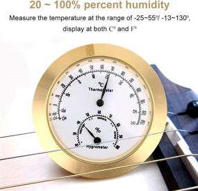 img 3 attached to Gold Guitar Violin Thermometer Hygrometer: Accurate Temperature and Humidity Meter for Instrument Care