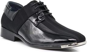 img 4 attached to 👞 Stylish Silver Stripes Wedding Groomsmen Oxfords: Men's Shoes, Loafers & Slip-Ons