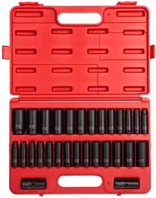 img 4 attached to Sunex 5153DD 29-Piece Double Deep Impact Socket Set: SAE/Metric, Cr-Mo Steel, Dual Size Markings, Heavy Duty Storage Case
