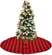 🎄 lefree buffalo plaid tree skirt 48 inches: redefining christmas decor with stylish double layered xmas party and holiday home decoration логотип