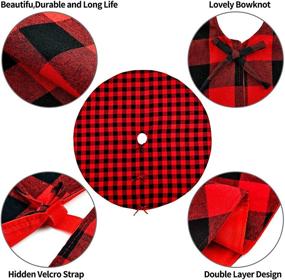 img 1 attached to 🎄 Lefree Buffalo Plaid Tree Skirt 48 inches: Redefining Christmas Decor with Stylish Double Layered Xmas Party and Holiday Home Decoration