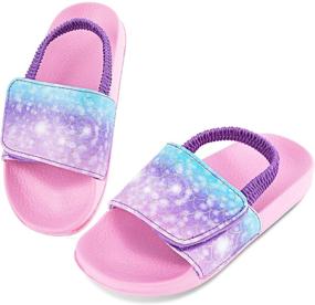 img 4 attached to 👟 Comfortable and Convenient Toddler Sandals with Adjustable Fastening for Boys' Shoes