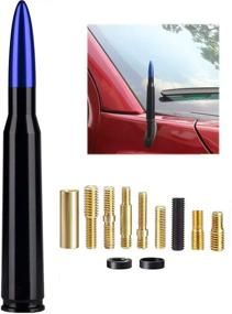 img 2 attached to 📻 Enhance Your Vehicle's Radio Reception with HAKANIO Radio Antenna Replacement for Ford F150, F250, F350, Raptor, Dodge RAM 1500, 2500, 3500 (Blue)