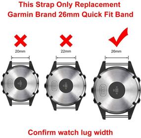 img 2 attached to 🌑 Black Titanium Metal Quick Release Easy Fit Watch Strap with Double Button Clasp for Garmin Fenix 6X/6X Pro/5X/5X Plus/3/3HR Smartwatch - LDFAS Fenix 6X/5X Plus Band