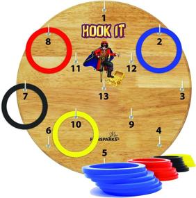 img 4 attached to 🎯 Hook It Ring Toss Game for Kids &amp; Adults – 24 Rings Included with Extra Hook – Indoor &amp; Outdoor Games for Family and Friends – Safe Alternative to Darts