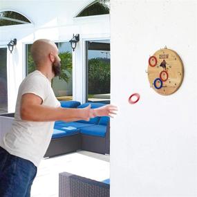 img 3 attached to 🎯 Hook It Ring Toss Game for Kids &amp; Adults – 24 Rings Included with Extra Hook – Indoor &amp; Outdoor Games for Family and Friends – Safe Alternative to Darts