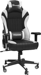 img 4 attached to 🎮 YITAHOME 400lb Capacity Gaming Chair with Headrest and Lumbar Support, Big and Tall, Heavy Duty High Back Office Chair, Ergonomic Swivel Recliner Desk Chair with Adjustable Armrests - White