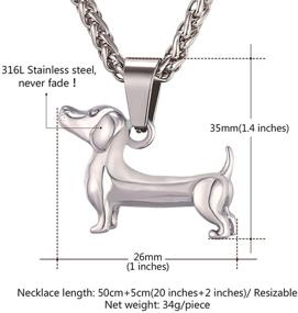 img 3 attached to U7 Cute Animal Necklace Stainless Steel/18K Gold Plated Pet Series Jewelry for Women, Teen Girls, Boys: Pig, Dachshund, Panda Bear, Horse, Camel, Dolphin, Sheep, Turtle Pendant Necklace with 22 Inch Chain