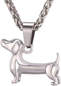 img 4 attached to U7 Cute Animal Necklace Stainless Steel/18K Gold Plated Pet Series Jewelry for Women, Teen Girls, Boys: Pig, Dachshund, Panda Bear, Horse, Camel, Dolphin, Sheep, Turtle Pendant Necklace with 22 Inch Chain