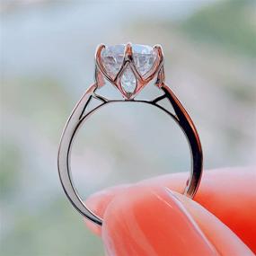 img 3 attached to 💍 Обручальное кольцо CARAT GALAXY из стерлингового серебра 925 пробы с кубическим цирконием, имитирующим круглый алмаз - идеальное обещание обручения, обручальное кольцо для женщин.