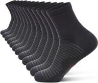 🏃 premium compression running ankle socks for men and women (6 pairs) - high-quality quarter athletic socks for running, cycling, golf, work логотип