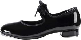 img 3 attached to Linodes Leather/Patent Tap Shoe: Perfect Fit for Girls and Boys (Toddler/Little Kid/Big Kid)