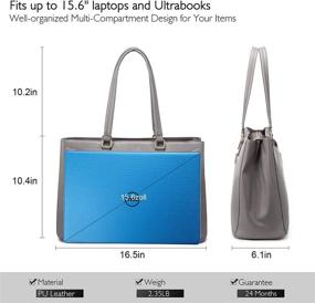 img 3 attached to 👜 Stylish and Functional Laptop Tote Bag for Women - Waterproof Leather, 15.6 Inch, Ideal for Business & Office Work - Briefcase