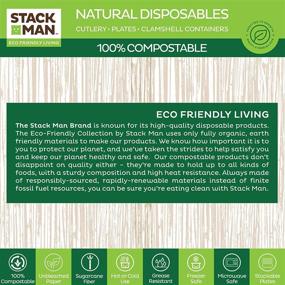 img 1 attached to 🍽️ Pack of 125 7-Inch Heavy-Duty Compostable Paper Plates - Eco-Friendly Sugarcane Fiber Bagasse Plates, Unbleached Brown, Biodegradable by Stack Man