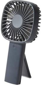img 4 attached to 💨 Hands6 Portable & Rechargeable Mini Fan - 4 Level Wind Speed & Folding Stand - Desk and Outdoor Use (Midnight Blue)